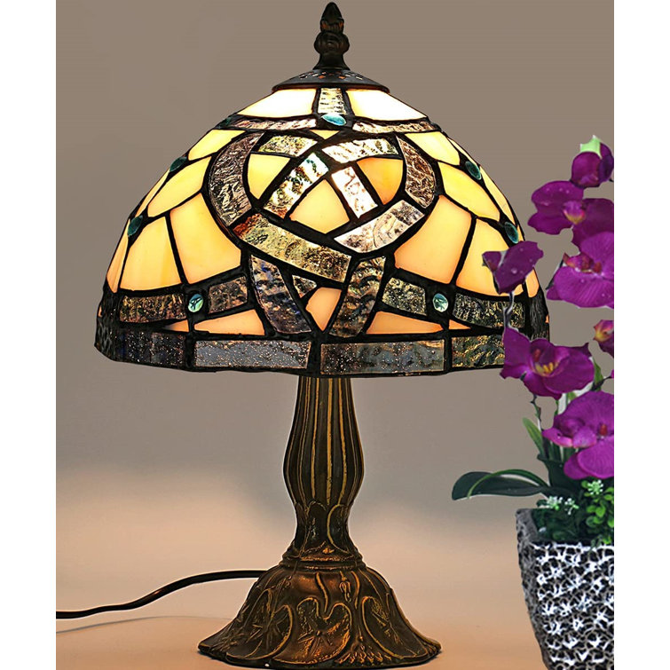 Fleur De Lis Living Stained Glass Table Lamp Irish Celtic Lamp Style
